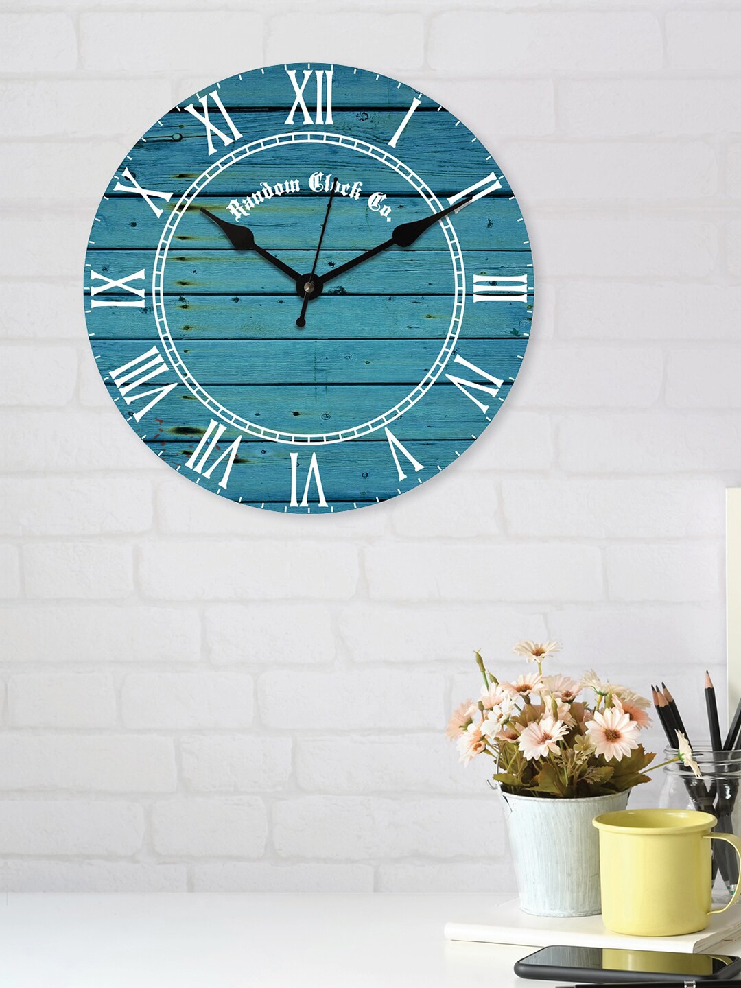 

RANDOM New Rustic Sea Blue & White Printed Contemporary Wall Clock