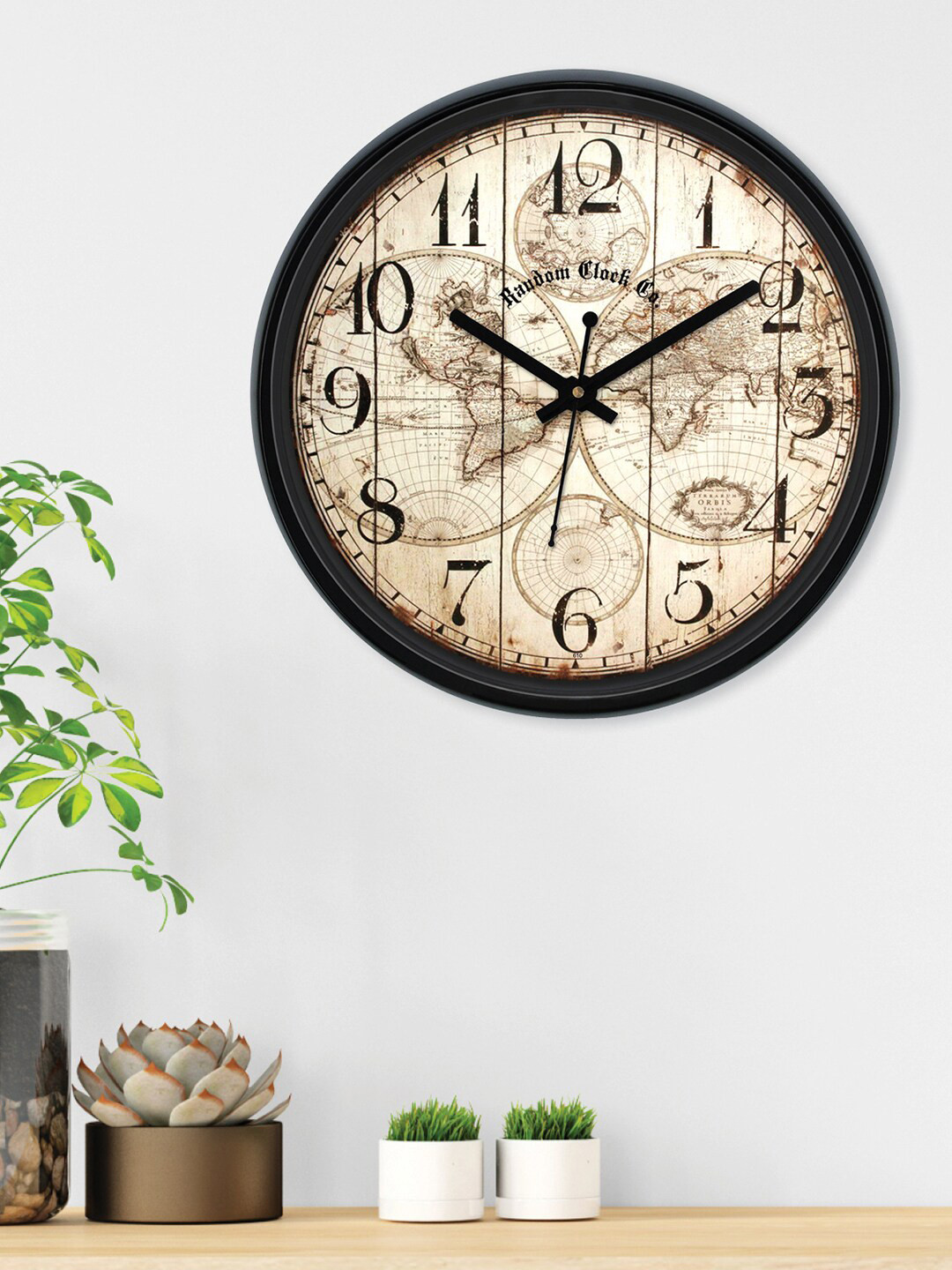 

RANDOM Smile Black & Brown Printed Contemporary Wall Clock