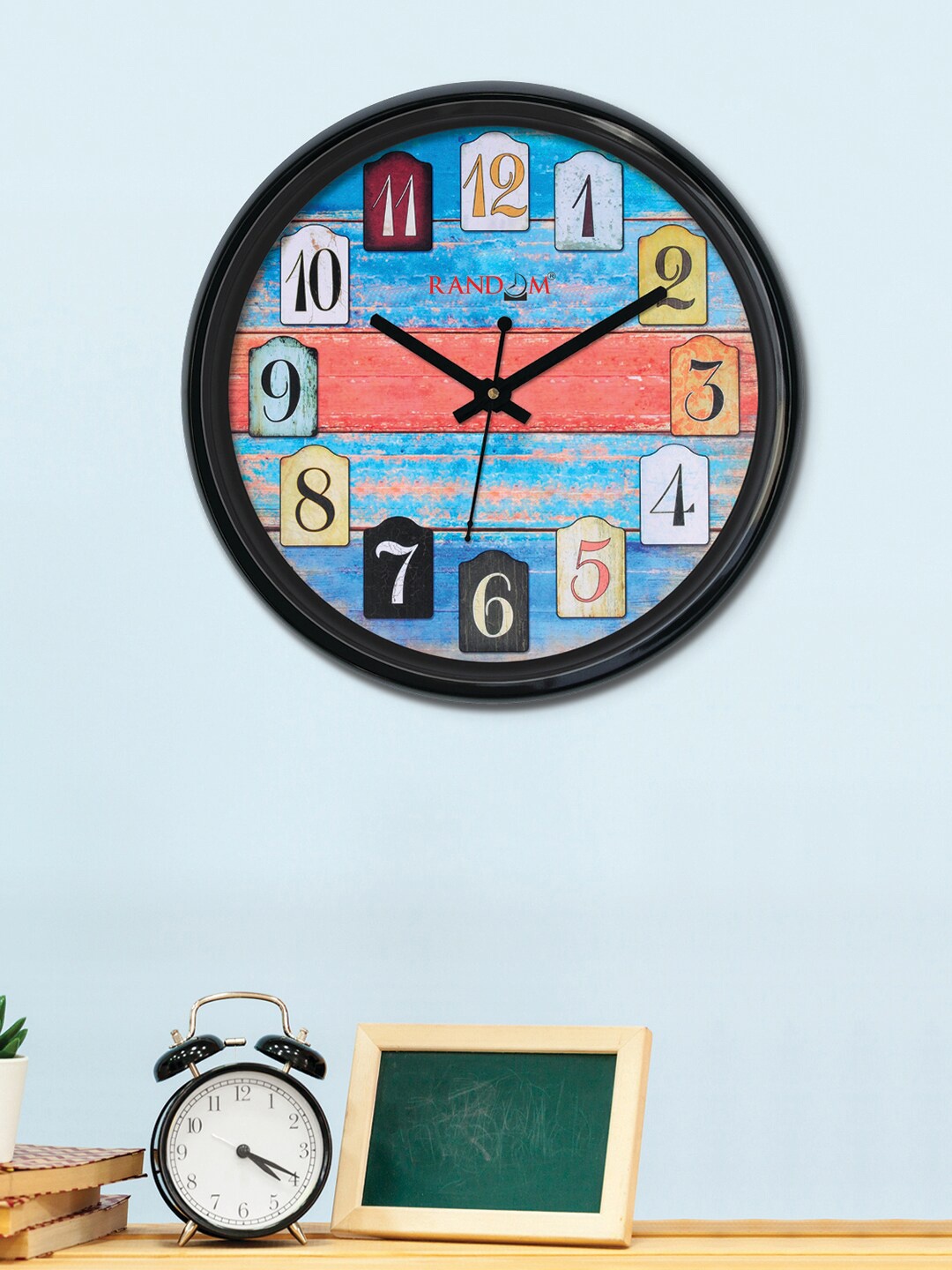 

RANDOM Black & Red Printed Contemporary Wall Clock