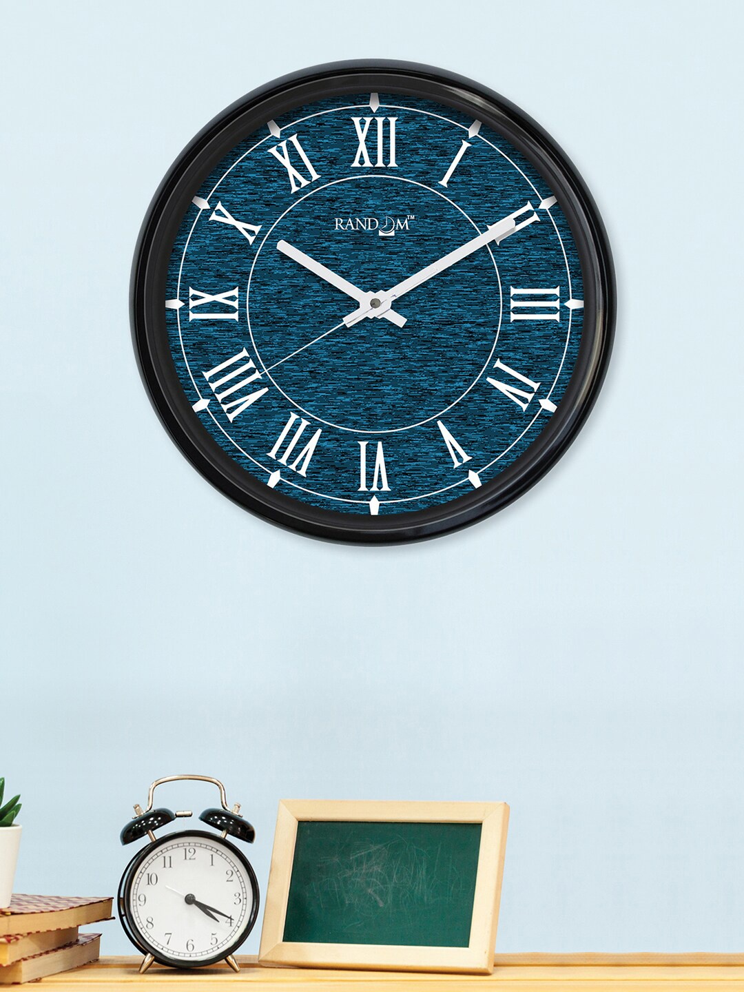 

RANDOM Impression Black & Blue Printed Contemporary Wall Clock
