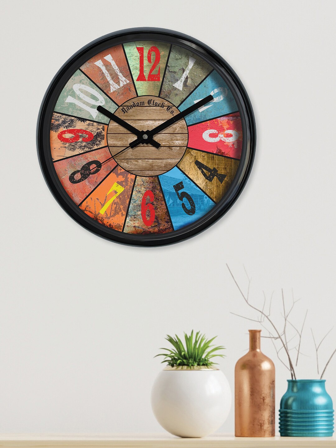 

RANDOM Icon Black & Blue Colourblocked Contemporary Wall Clock