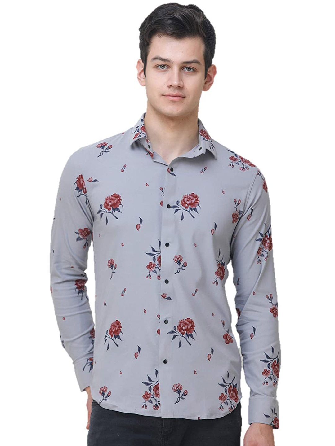 

COLVYNHARRIS JEANS Men Slim Fit Floral Printed Casual Shirt, Grey