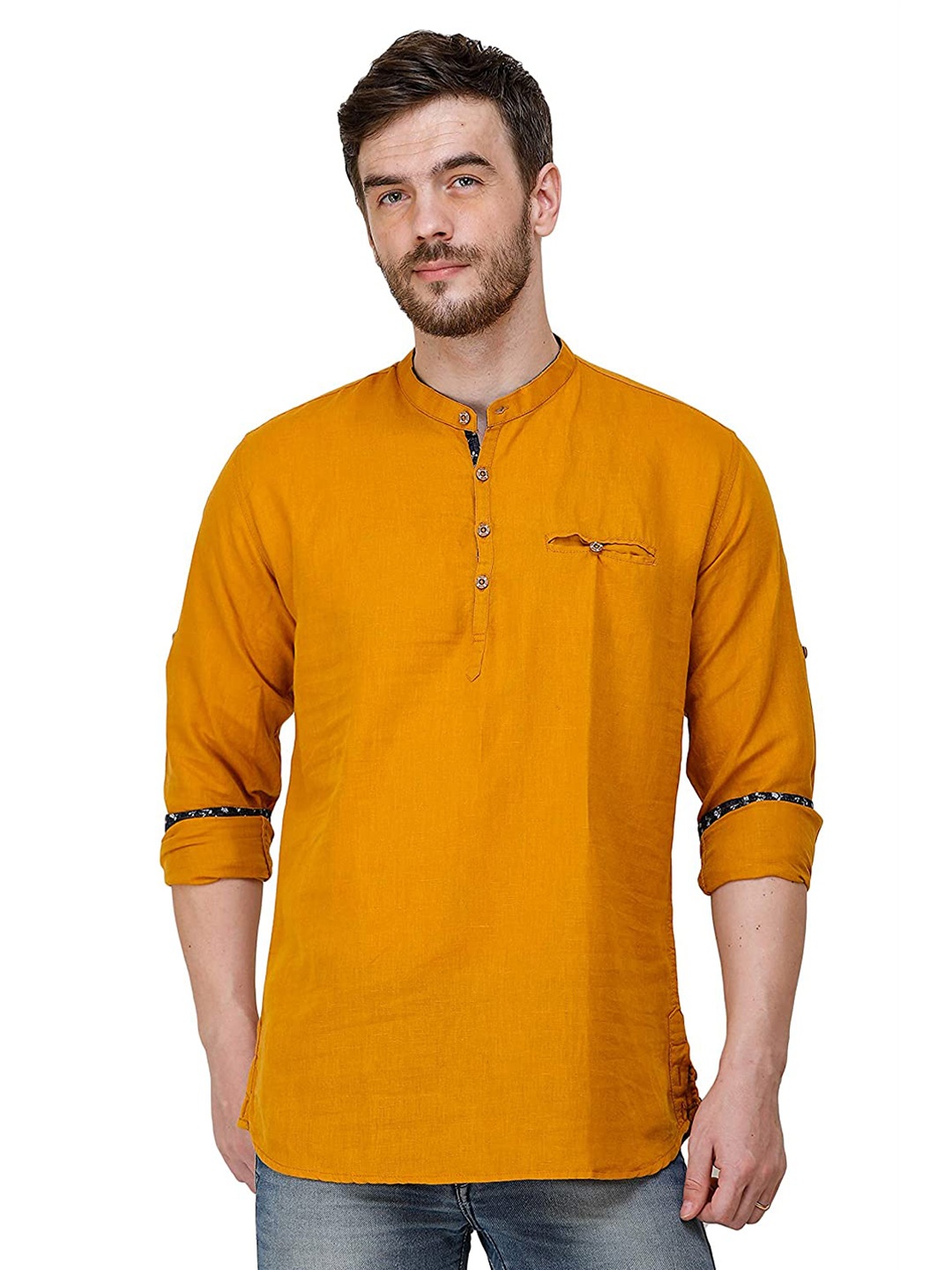 

COLVYNHARRIS JEANS Men Slim Fit Casual Shirt, Mustard