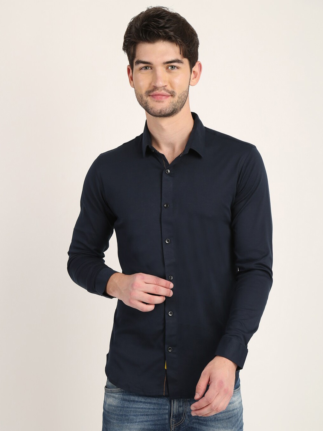 

COLVYNHARRIS JEANS Men Slim Fit Casual Shirt, Navy blue