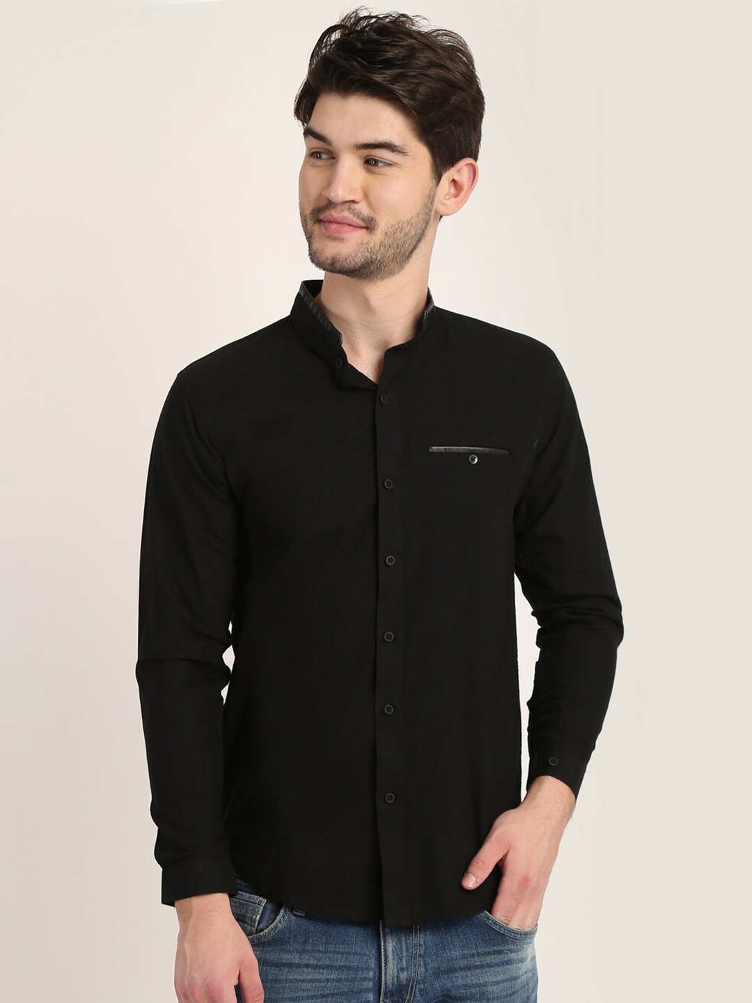 

COLVYNHARRIS JEANS Men Slim Fit Cotton Casual Shirt, Black