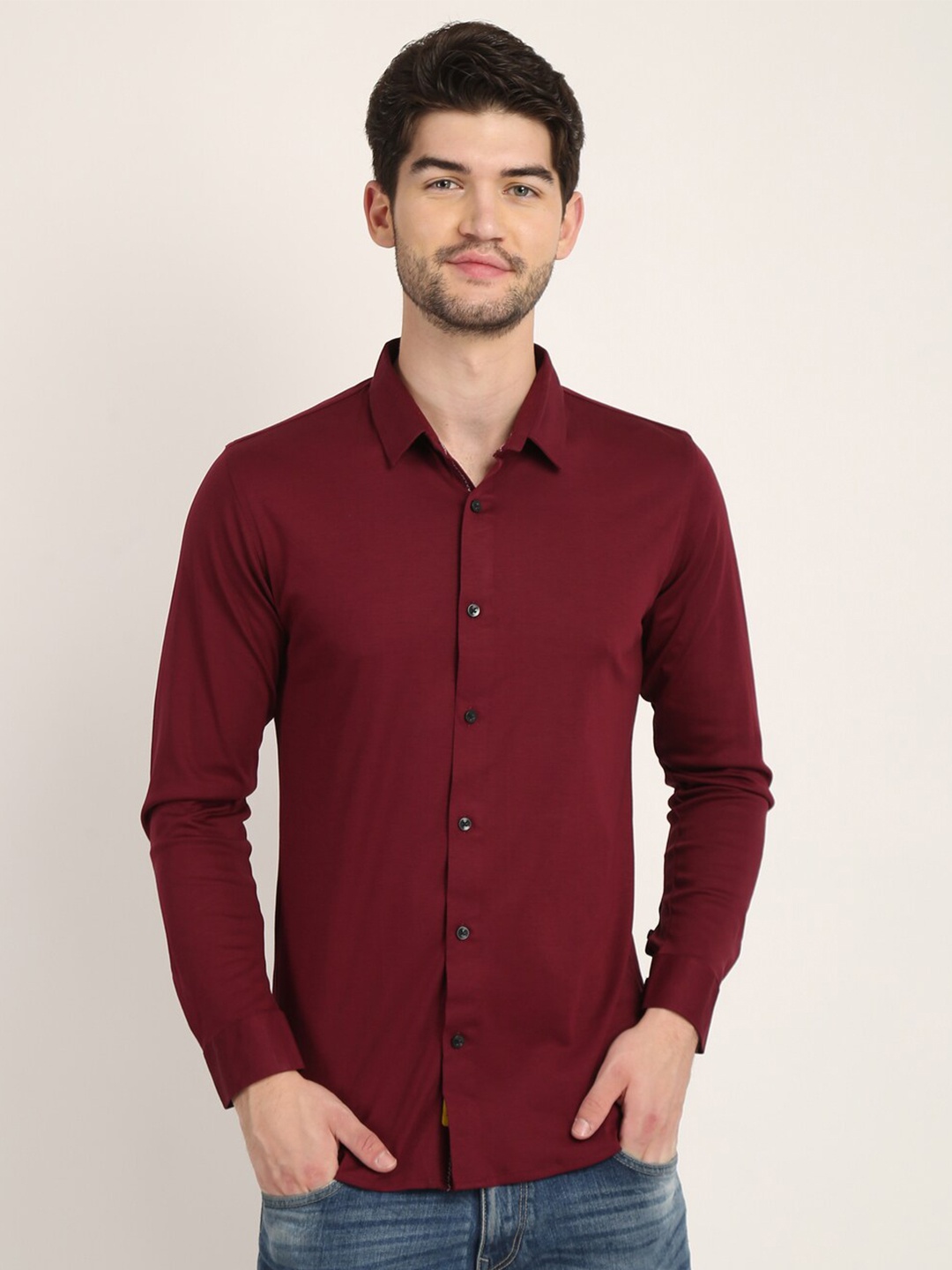 

COLVYNHARRIS JEANS Men Slim Fit Casual Shirt, Maroon