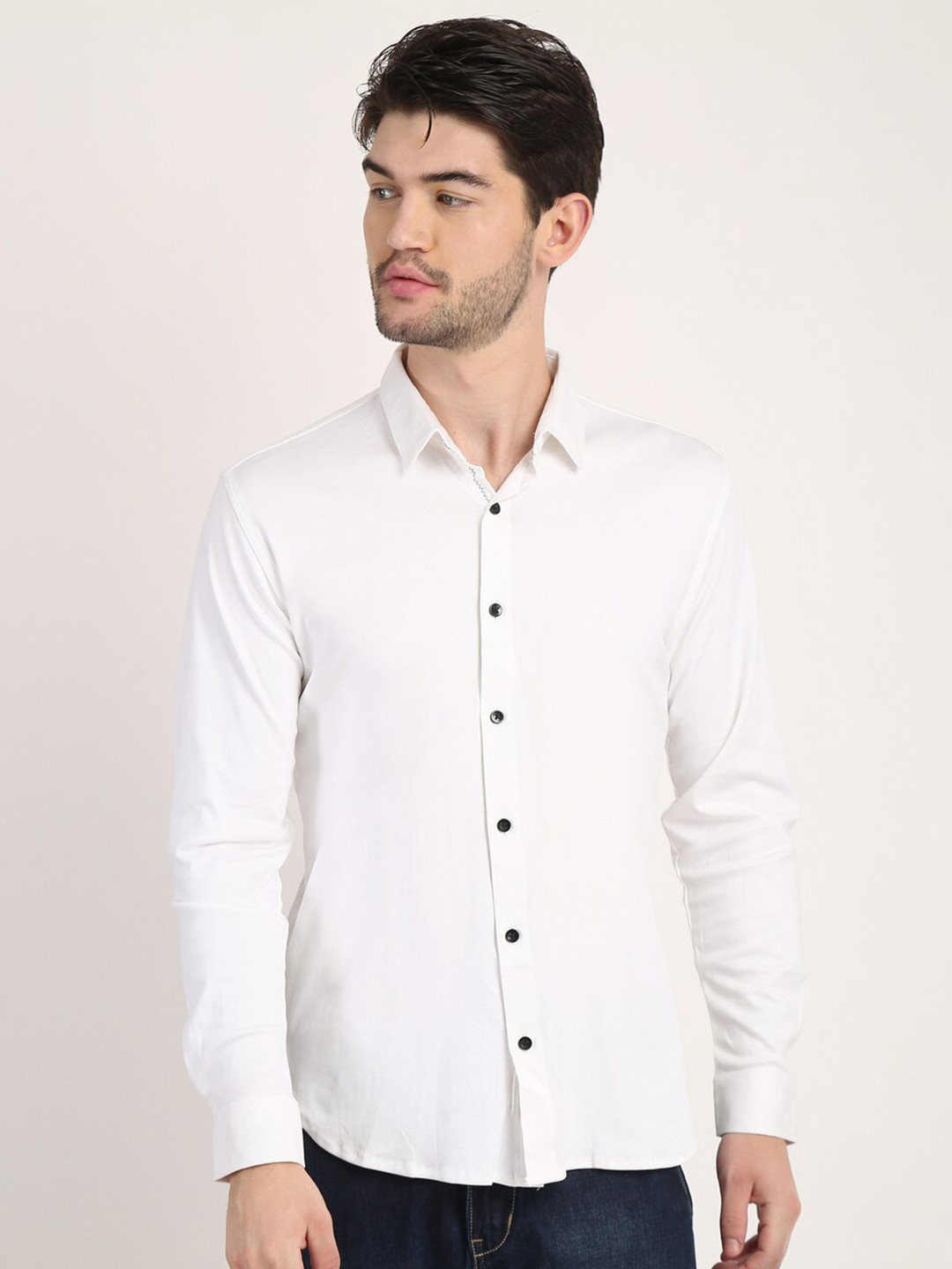 

COLVYNHARRIS JEANS Men Cotton Solid Slim Fit Casual Shirt, White