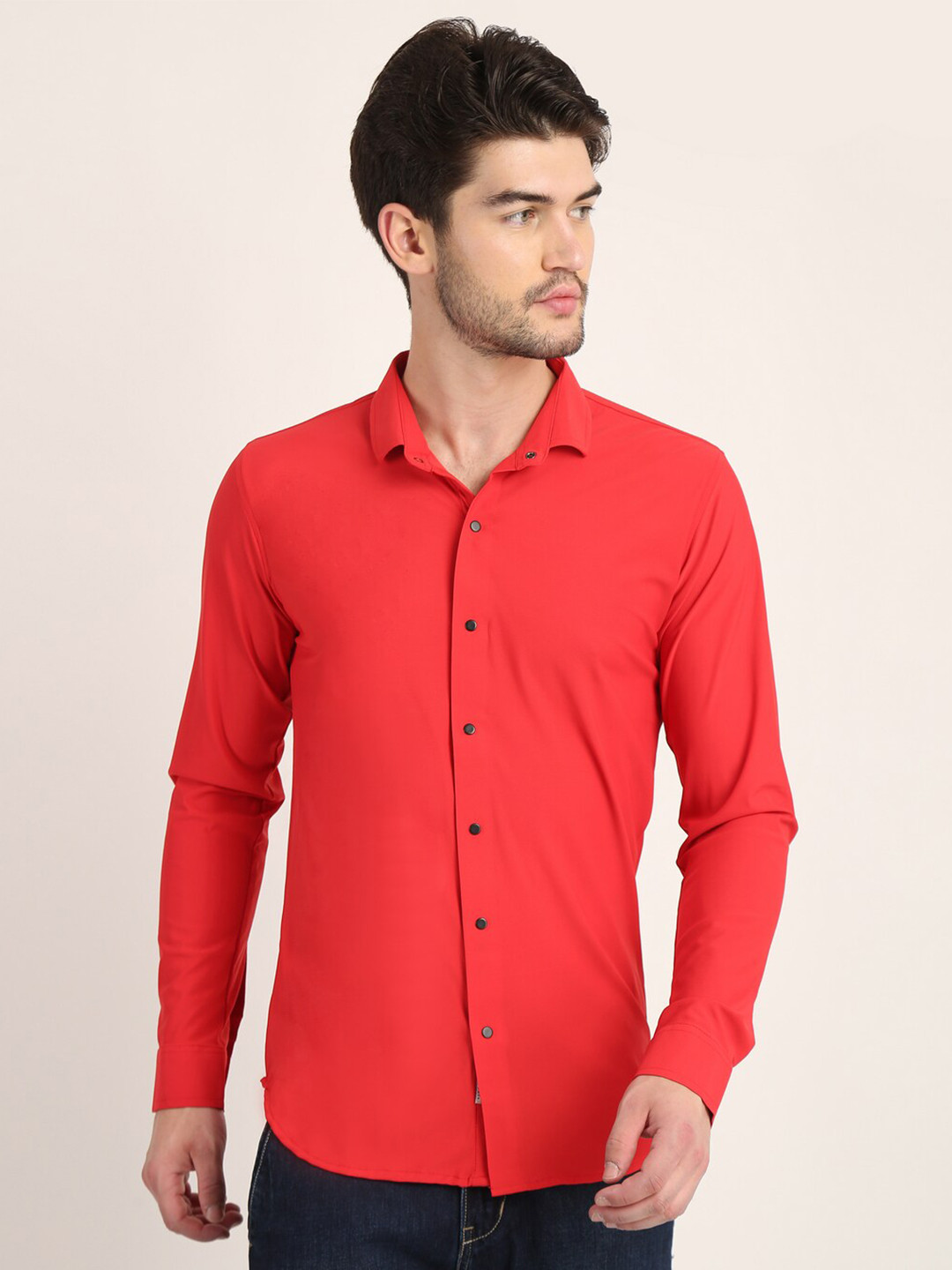 

COLVYNHARRIS JEANS Men Cotton Slim Fit Casual Shirt, Red