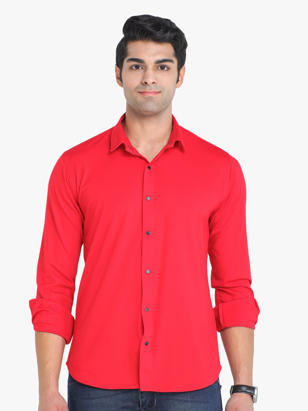 

COLVYNHARRIS JEANS Men Slim Fit Cotton Casual Shirt, Red