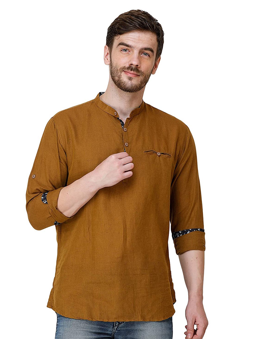 

COLVYNHARRIS JEANS Men Slim Fit Casual Shirt, Mustard