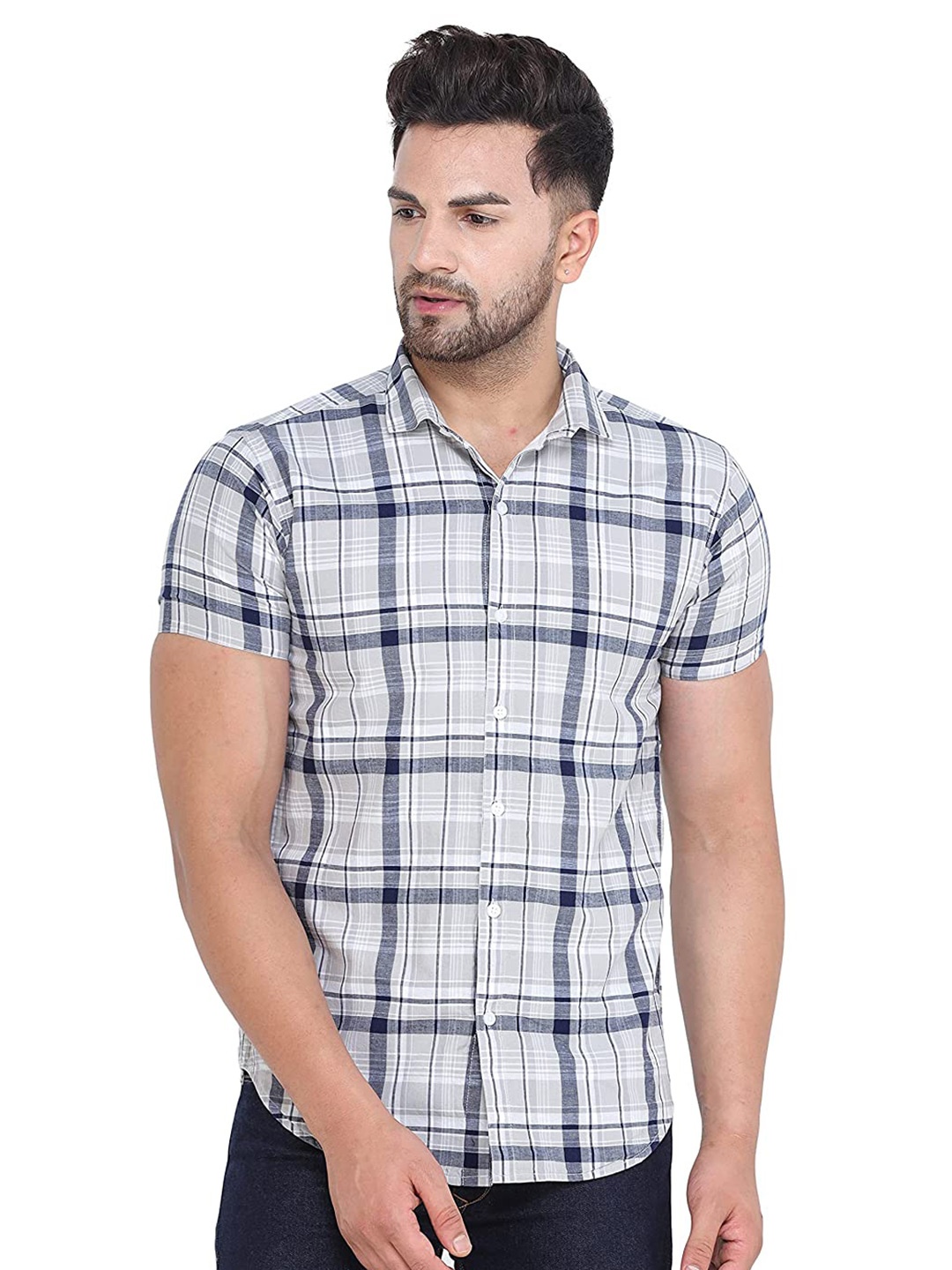 

COLVYNHARRIS JEANS Men Checked Slim Fit Reversible Casual Shirt, Grey