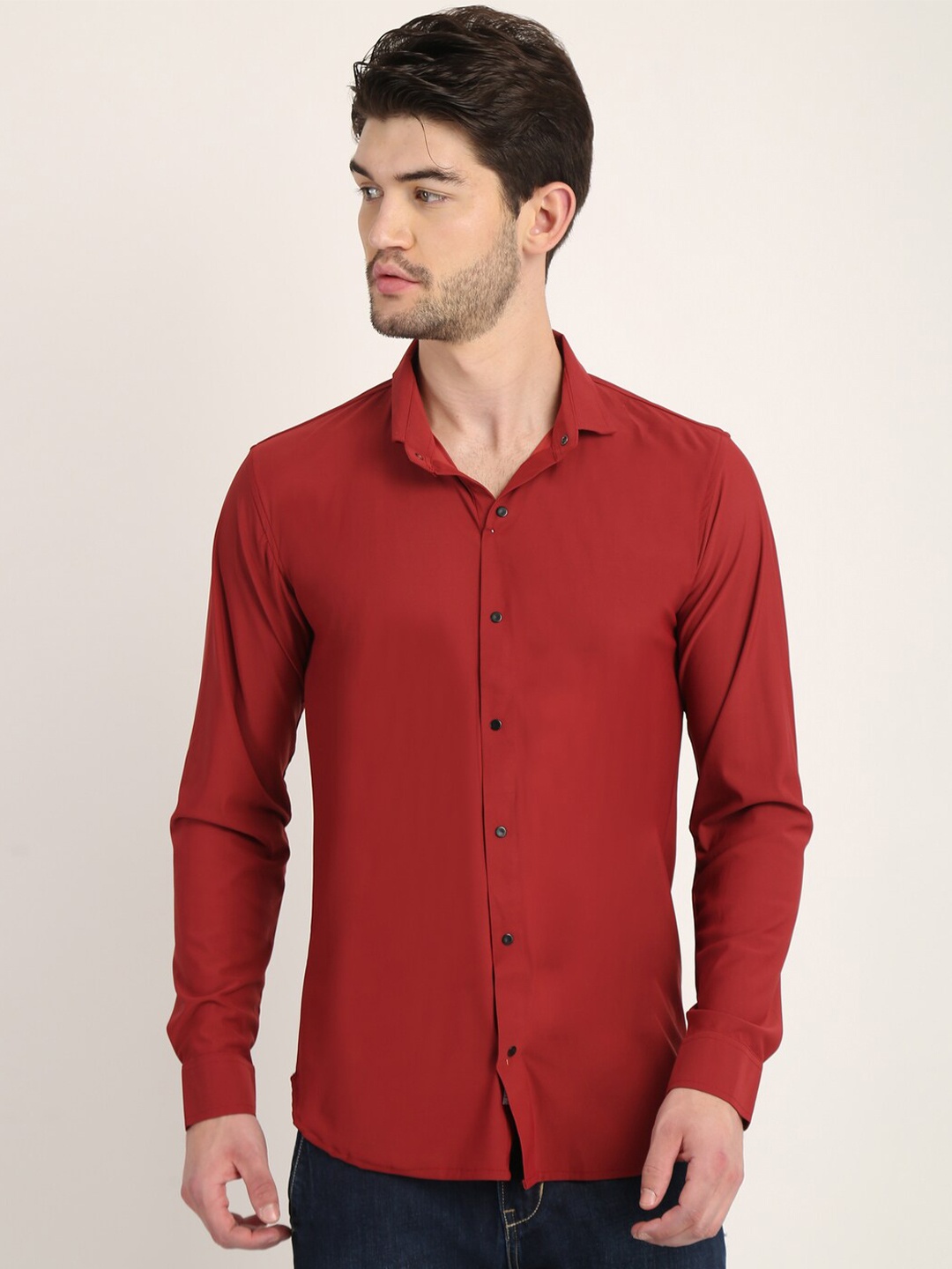 

COLVYNHARRIS JEANS Men Slim Fit Casual Shirt, Maroon