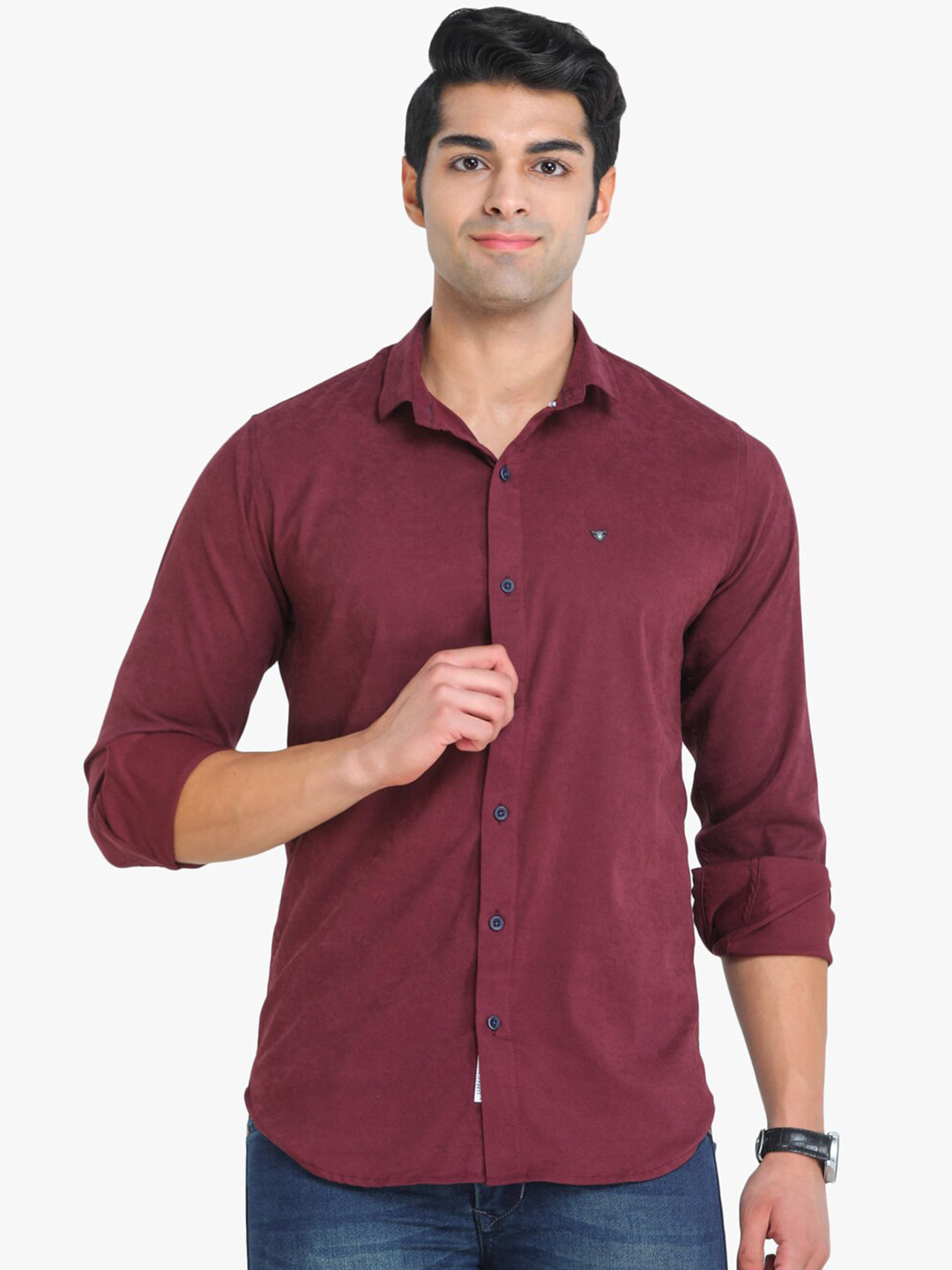 

COLVYNHARRIS JEANS Men Slim Fit Casual Shirt, Maroon