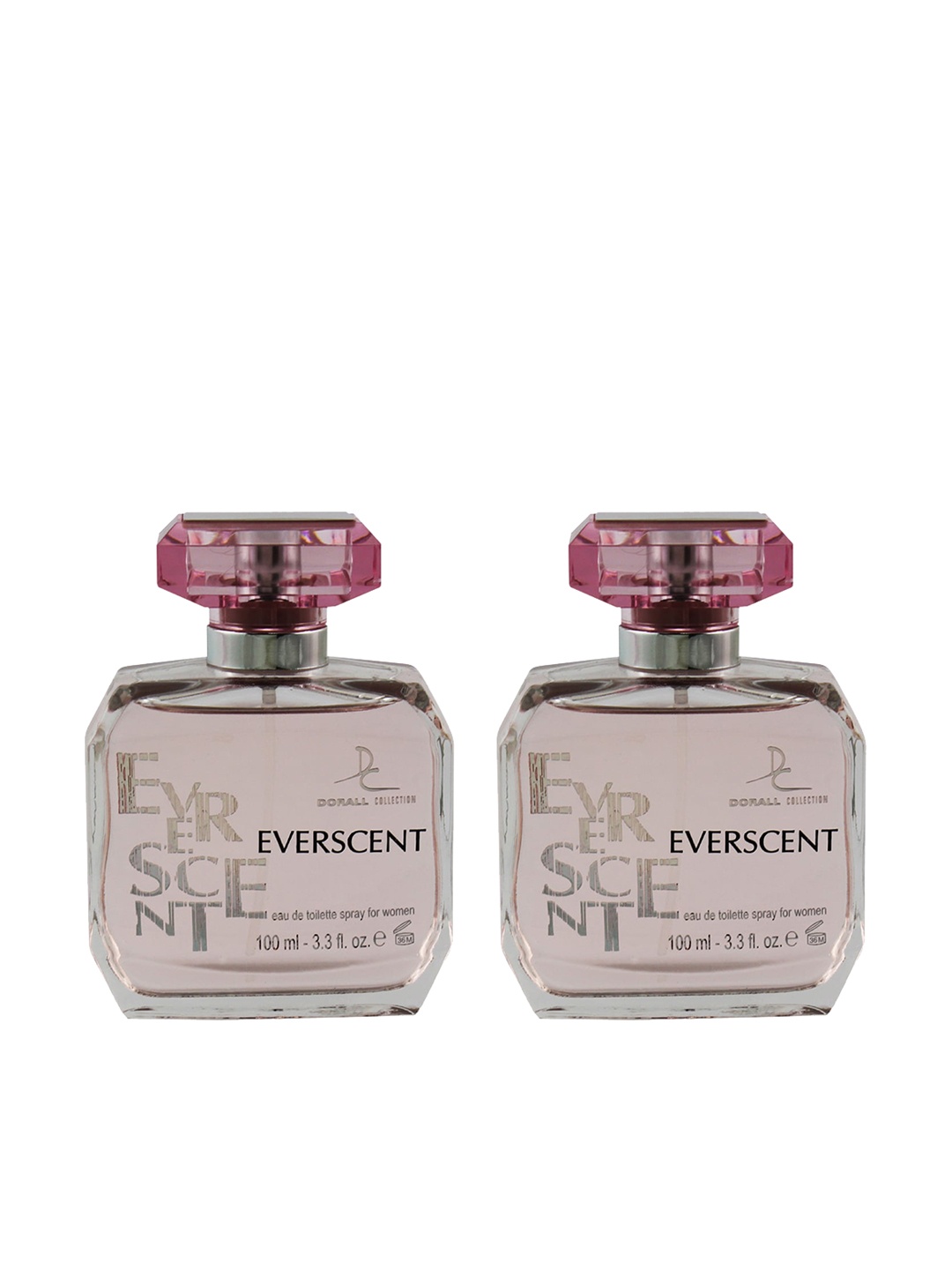 

Dorall Collection Women Set of 2 Everscent Eau de Toilette 100 ml Each, Pink