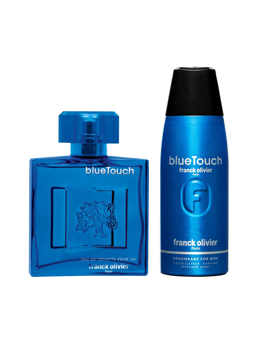 

Franck Olivier Blue Touch Men Eau de Toilette & Deodorant Spay Fragrance Virtual Gift Set, Transparent