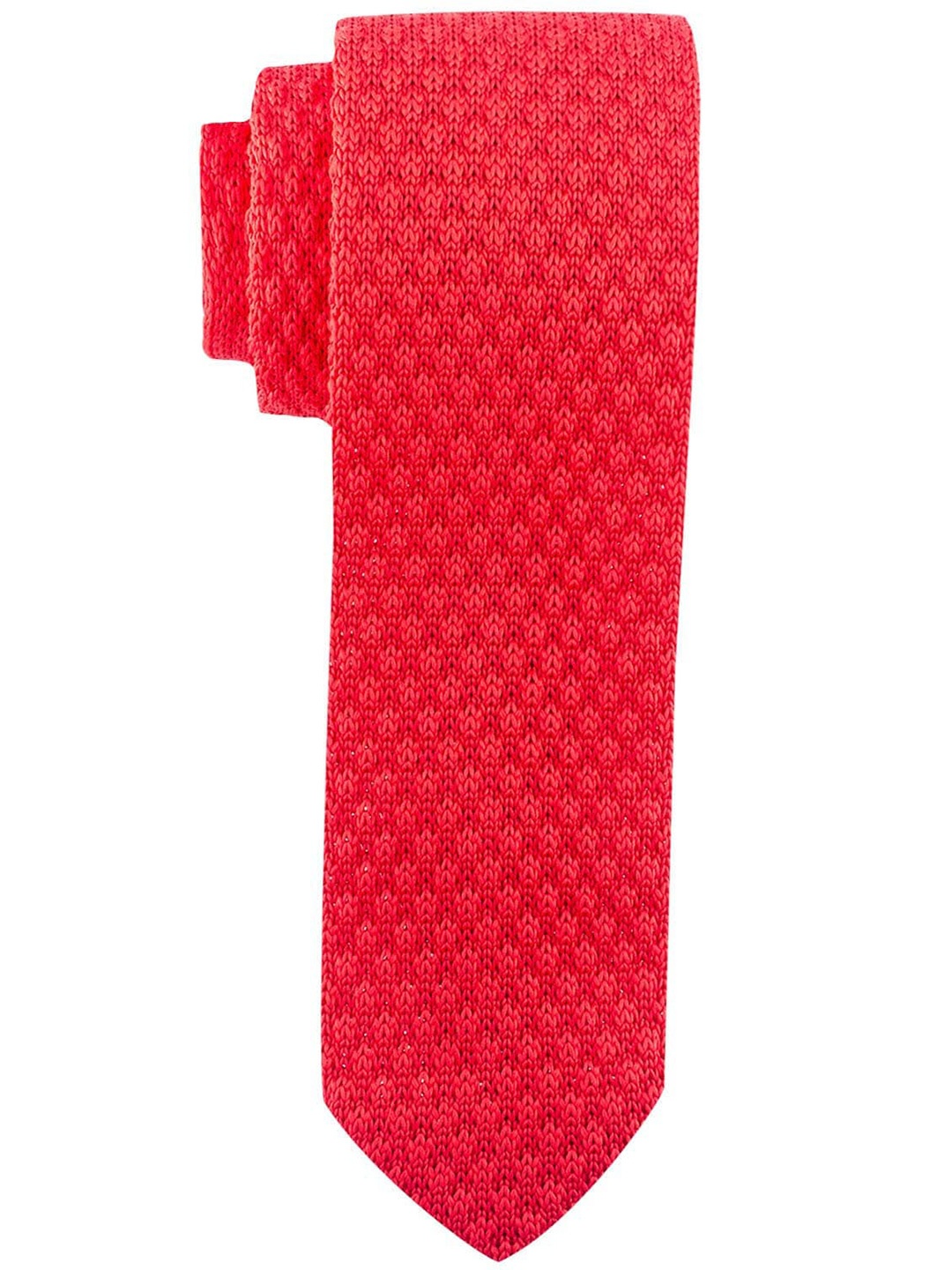 

The Tie Hub Men Woven Design Wool Broad Tie, Red