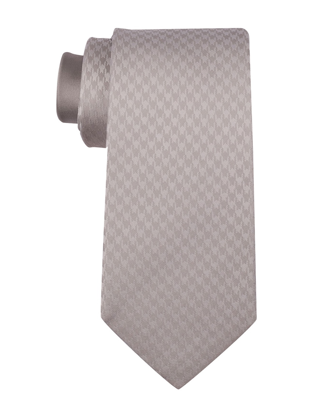 

The Tie Hub Men Woven Design Silk Broad Tie, Grey