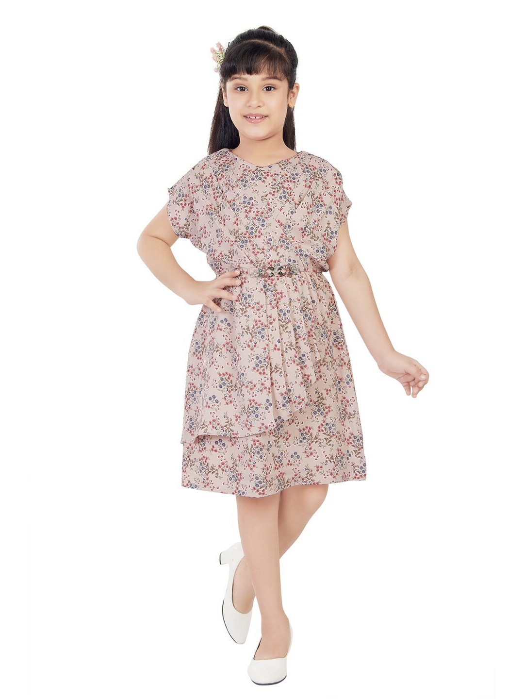 

Peppermint Girls Floral Cotton Dress, Rose