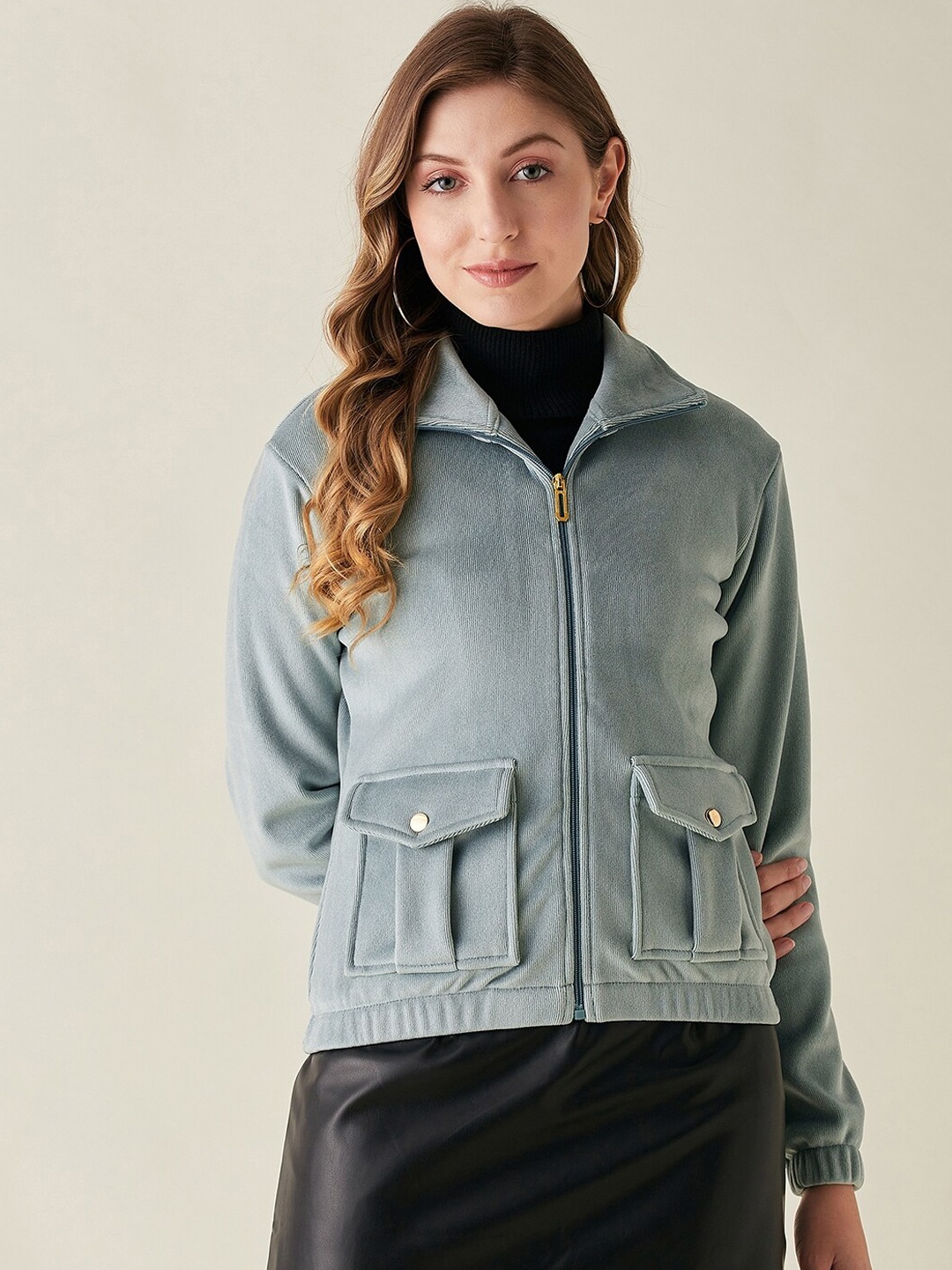 

Modeve Women Lightweight Bomber Jacket, Sea green