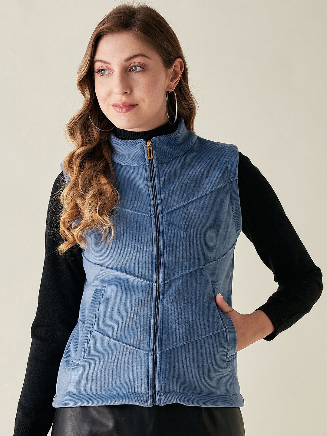 

Modeve Women Striped Lightweight Tailored Jacket, Blue