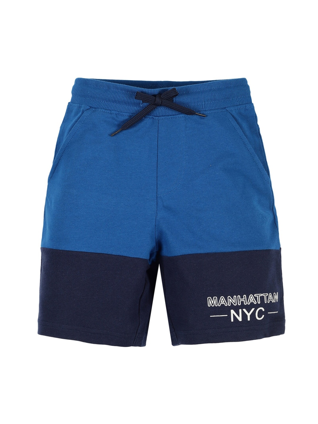 

PLUM TREE Boys Colourblocked Cotton Shorts, Blue