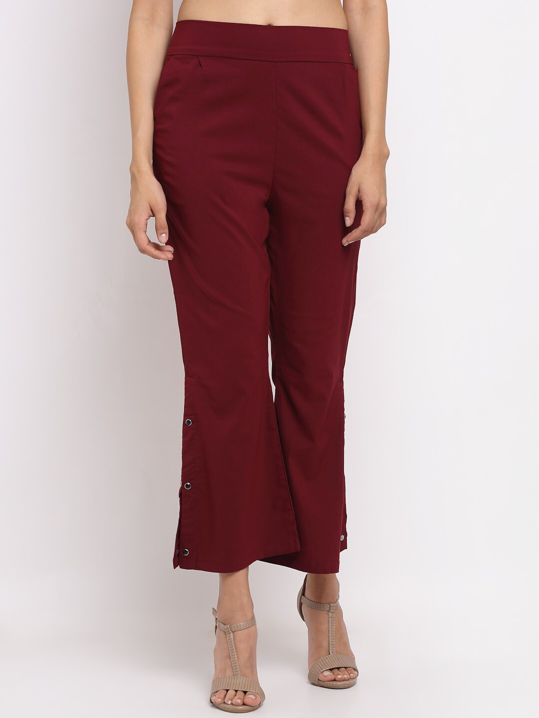 

NEUDIS Women Classic Trousers, Maroon