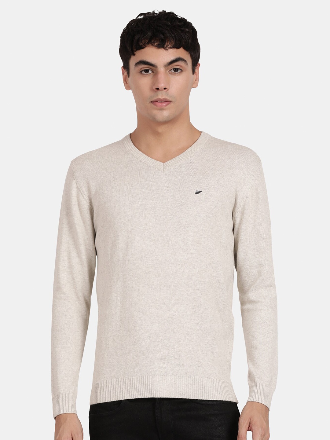 

t-base Men Cotton Pullover, Cream