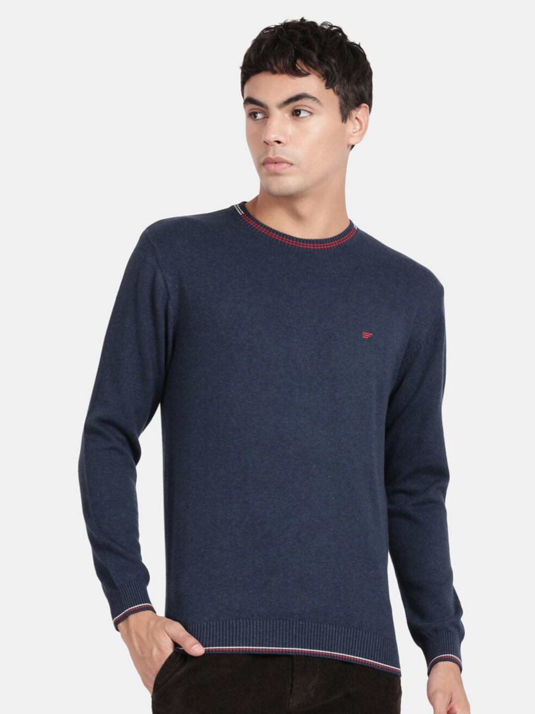 

t-base Men Cotton Pullover, Navy blue