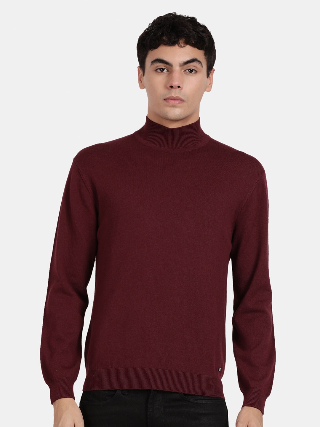 

t-base Men Turtle Neck Pullover, Red