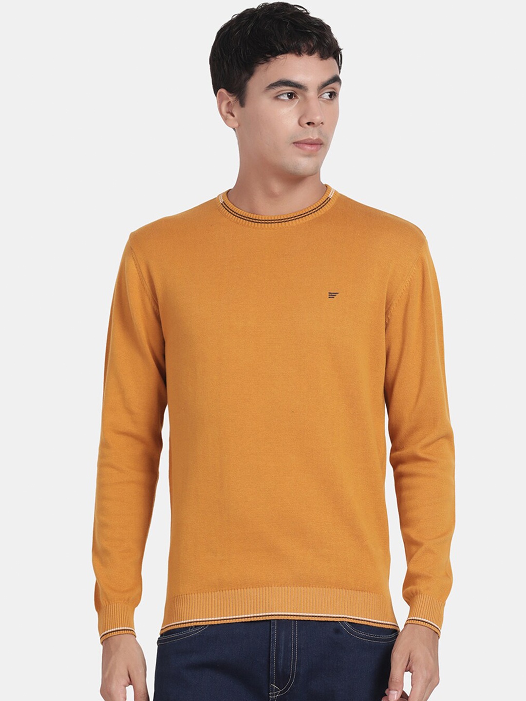 

t-base Men Cotton Pullover, Yellow
