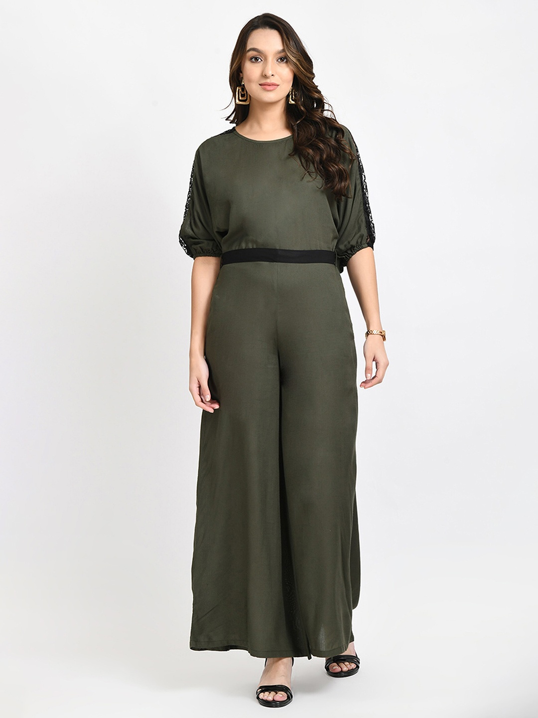 

V&M Dolman Sleeves Basic Jumpsuit, Olive