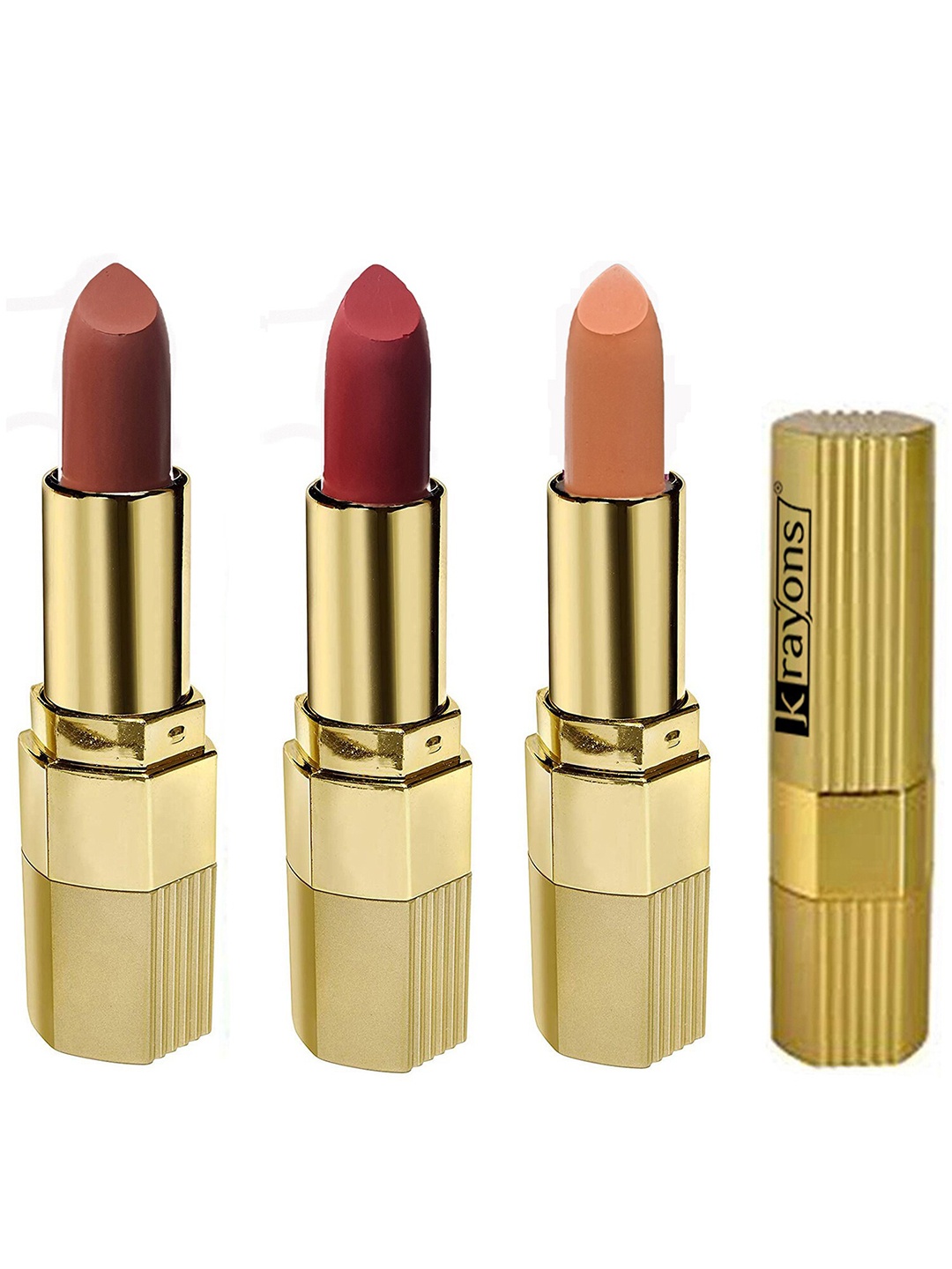

krayons Desire Matte Set Of 3 Moisturizing & Long-Lasting Matte Lipstick - 3.5 g Each, Red