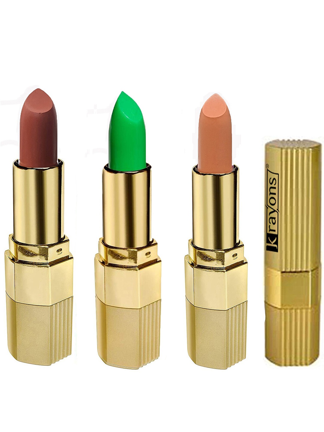 

krayons Desire Matte Set Of 3 Long-Lasting Lipsticks, Green