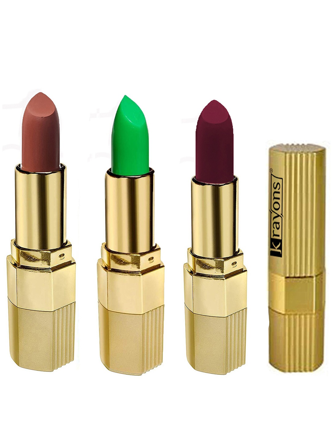 

krayons Desire Matte Set Of 3 Moisturizing & Long-Lasting Matte Lipstick - 3.5 g Each, Brown