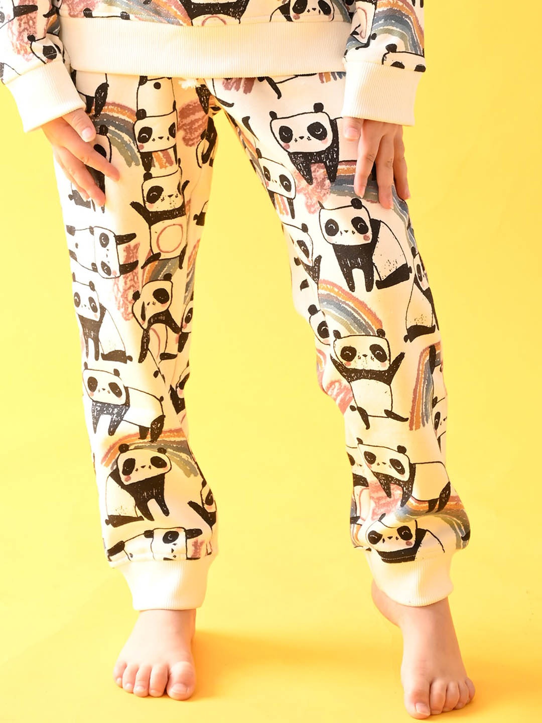 

Anthrilo Infant Girls Panda-Printed Fleece Relaxed-Fit Jogger, White
