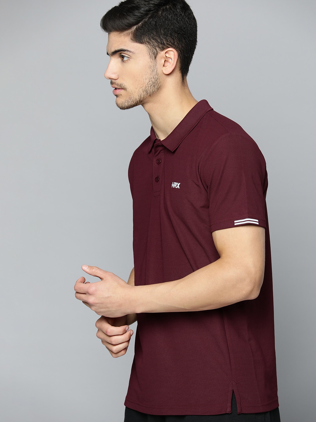

HRX by Hrithik Roshan Men Brand Logo Printed Polo Collar T-shirt, Maroon