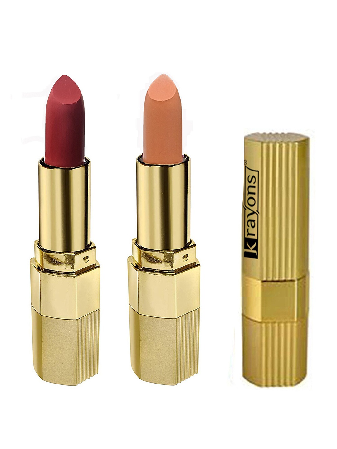 

krayons Desire Matte Set Of 2 Moisturizing & Long-Lasting Matte Lipstick - Garnet Red 304 & Nude Caramel 306, Maroon