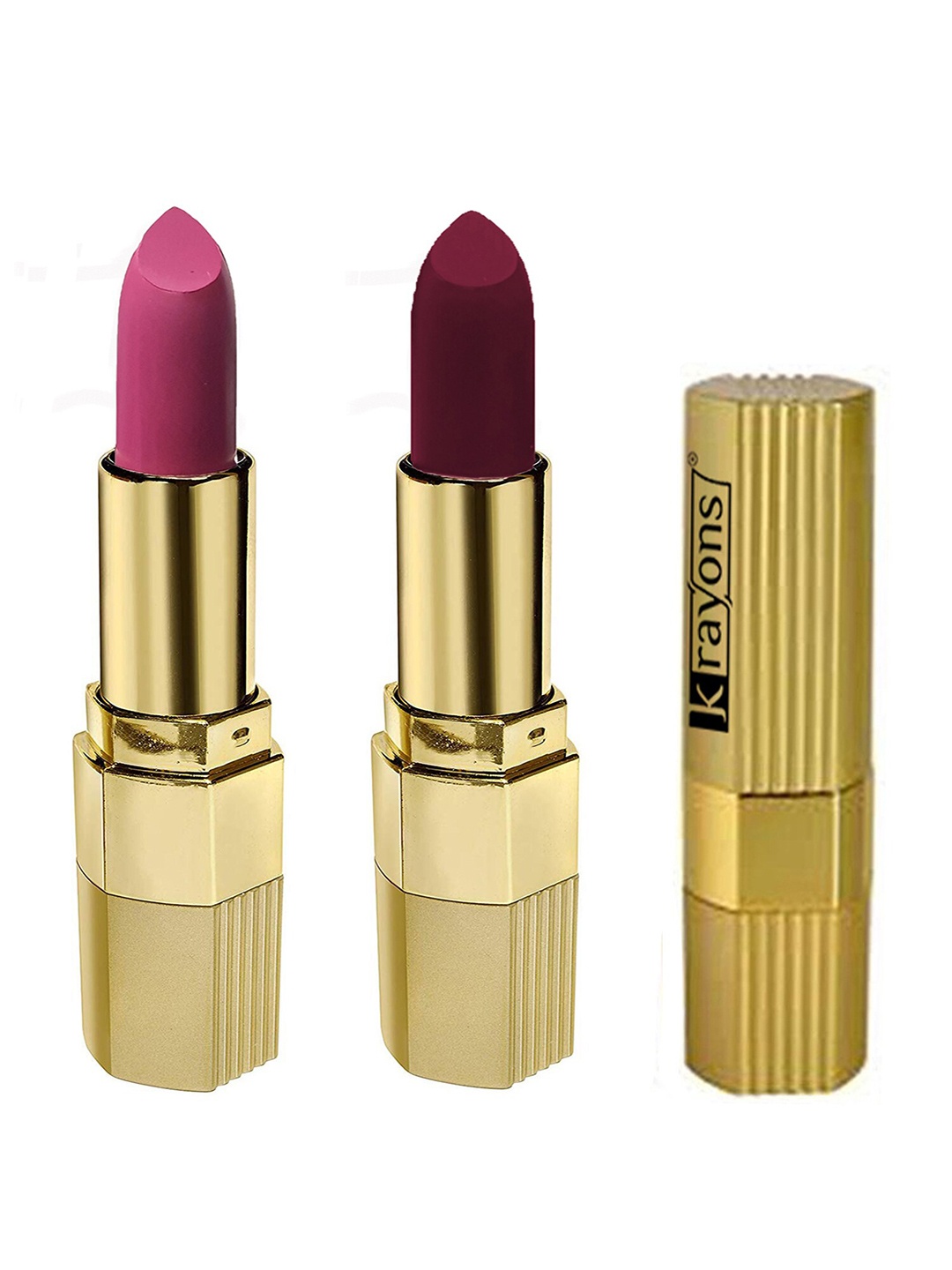 

krayons Set Of 2 Desire Matte Lipstick 3.5g Each Pink Mulbery 302 & Cherry Love 307