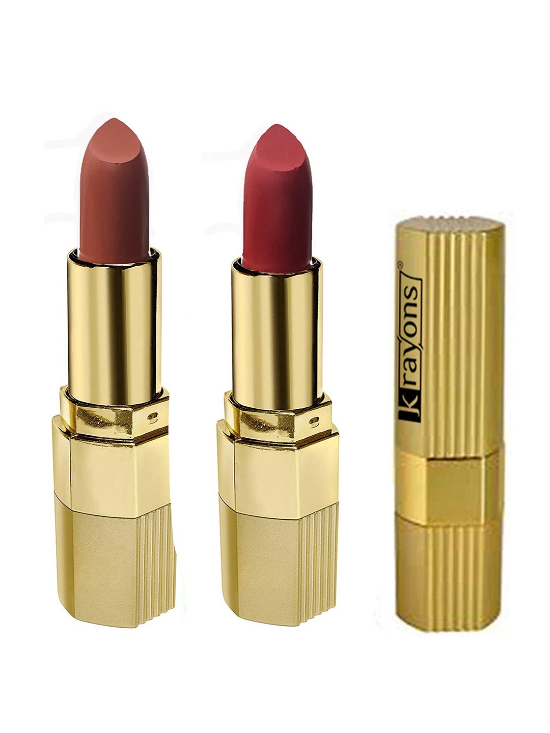 

krayons Desire Matte Set Of 2 Moisturizing & Long-Lasting Matte Lipstick - Caramel brown 301 & Garnet red 304