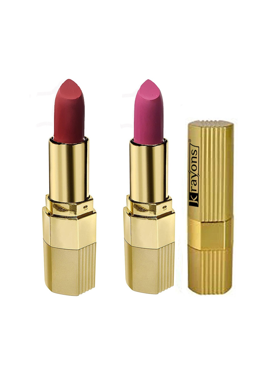 

krayons Set of 2 Desire Matte Lipstick 3.5 g each - Pink Mulbery 302 & Garnet Red 304