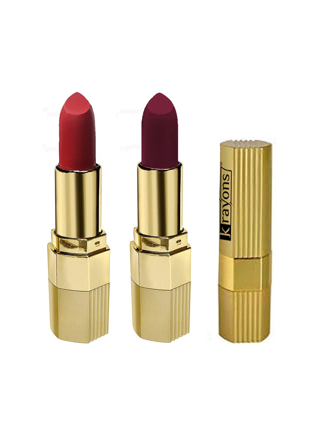 

krayons Set of 2 Desire Matte Lipstick 3.5 g each - Scarlet Red 303 & Cherry Love 307