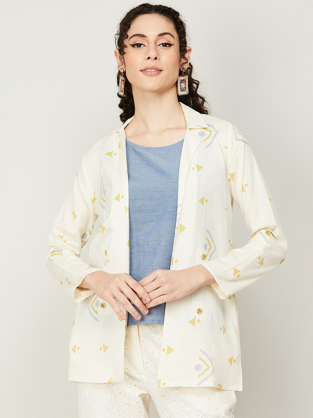 

Colour Me by Melange Women Off White Printed Co-Ords Set