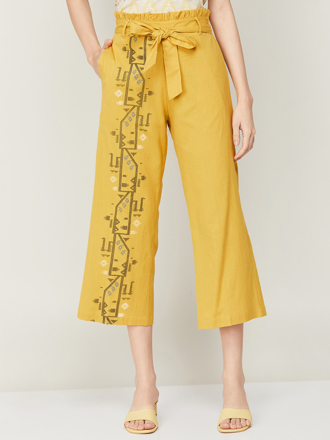 

Colour Me by Melange Women Yellow Culottes Trousers