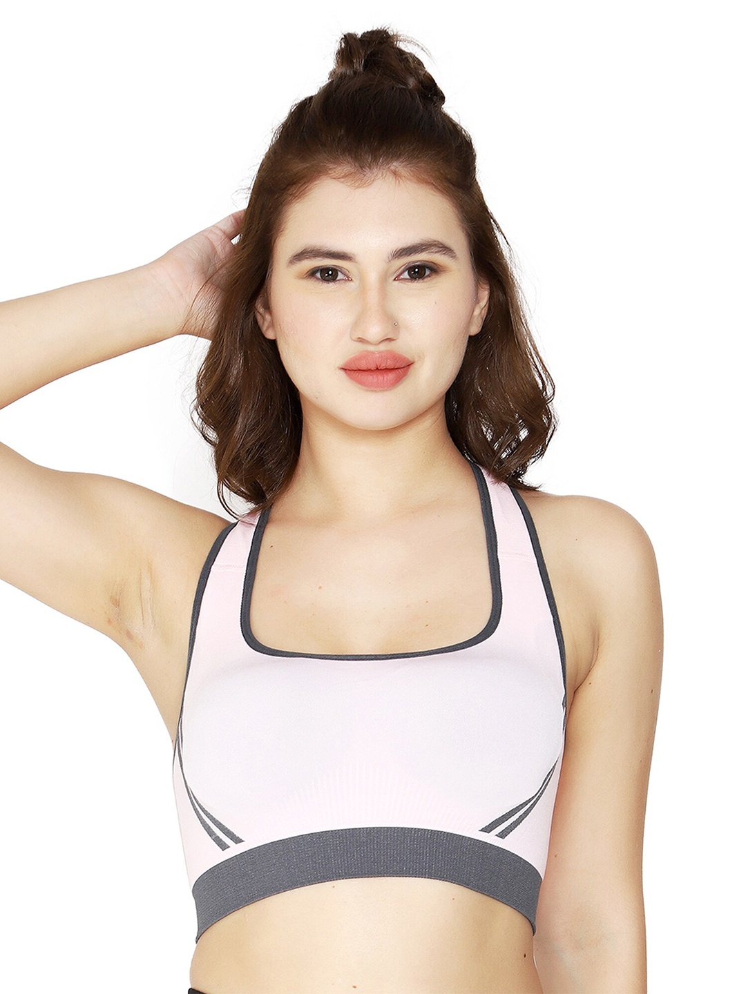 

BRACHY Lightly Padded Non Wired Workout Bra, Pink