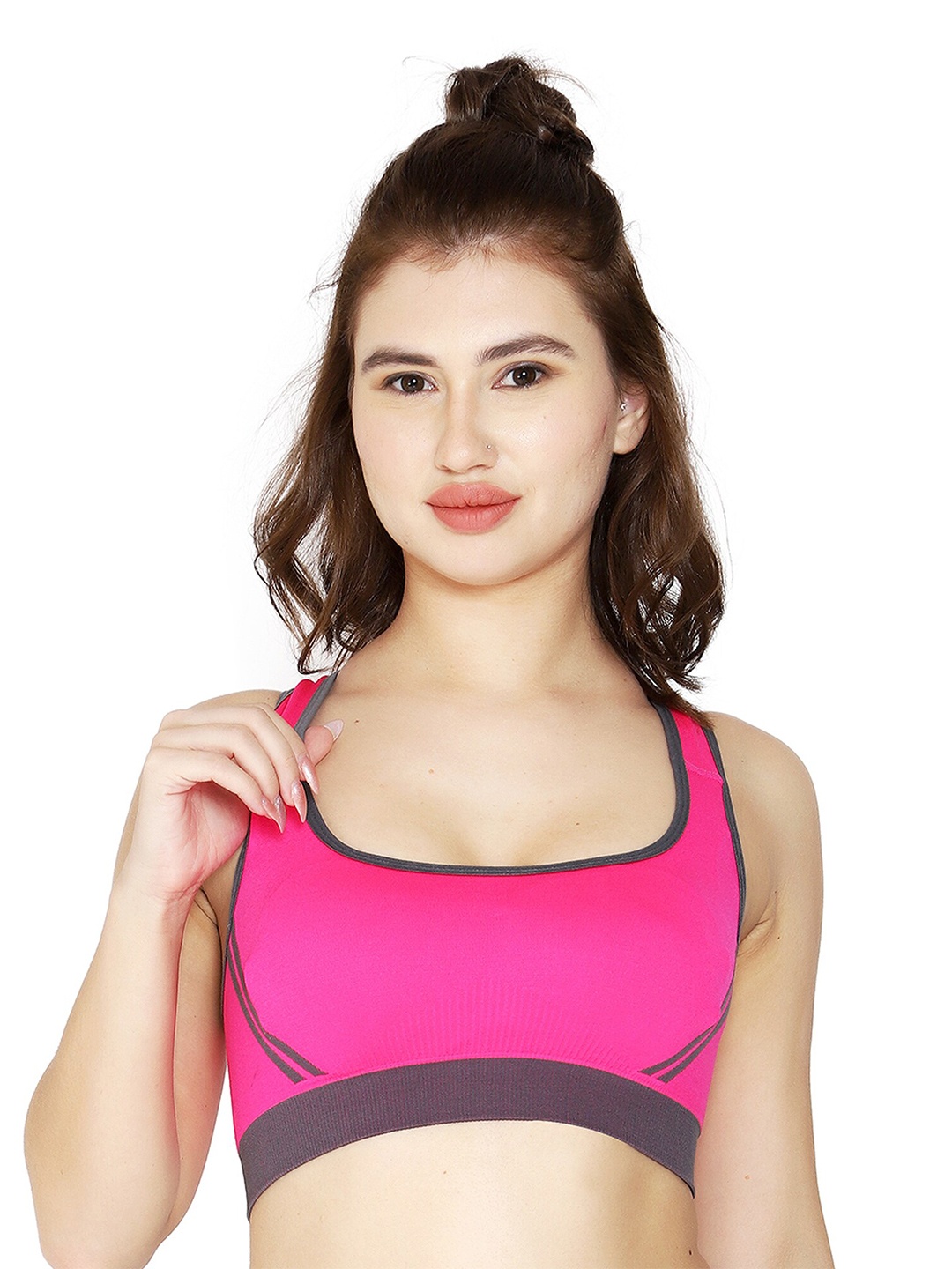 

BRACHY Lightly Padded Non Wired Workout Bra, Fuchsia