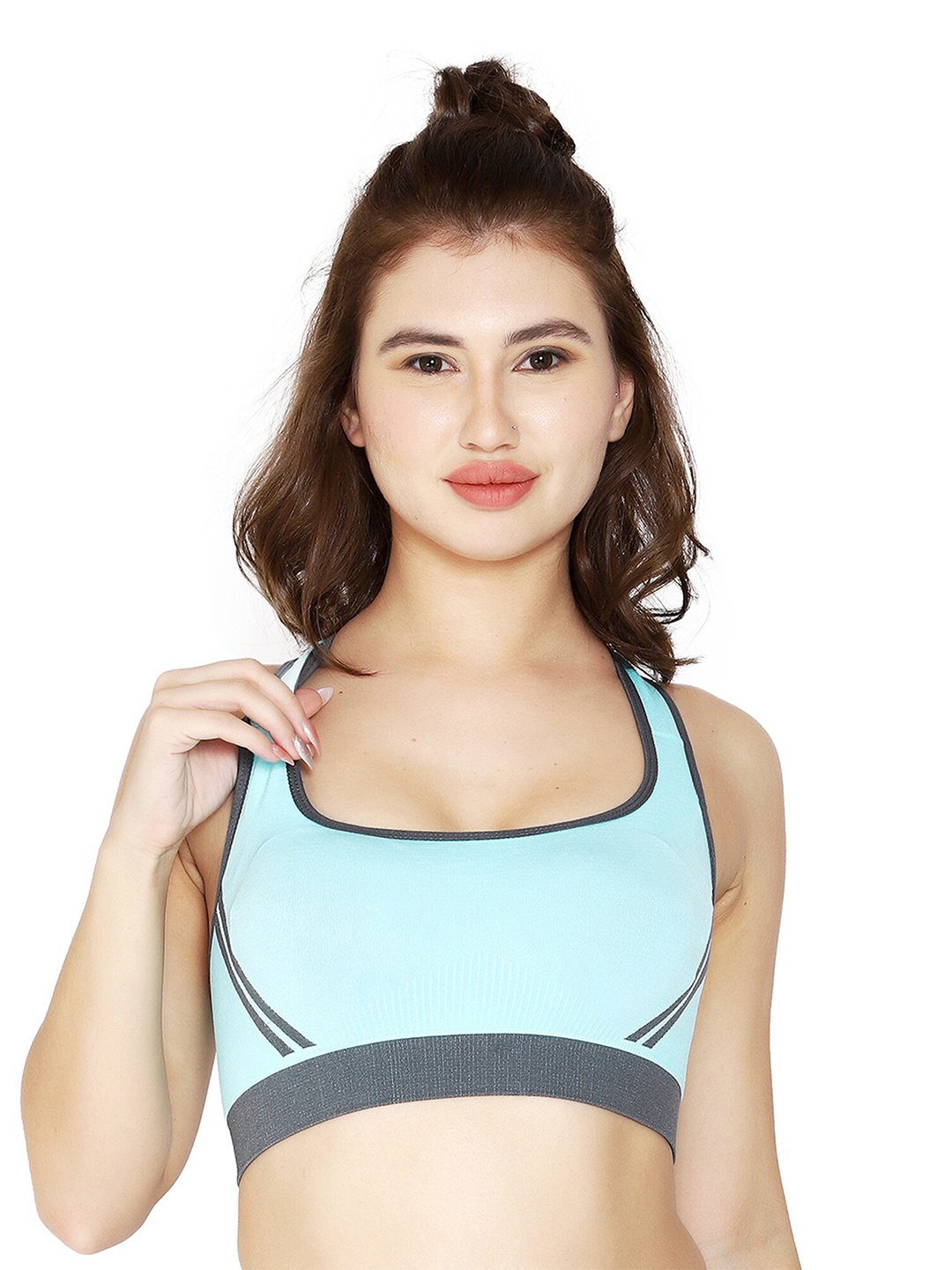 

BRACHY Lightly Padded Non Wired Workout Bra, Sea green