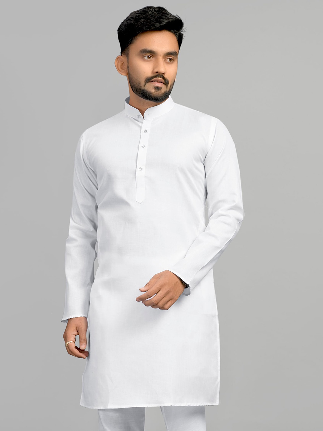 

Fashion FRICKS Men Mandarin Collar Kurta, White
