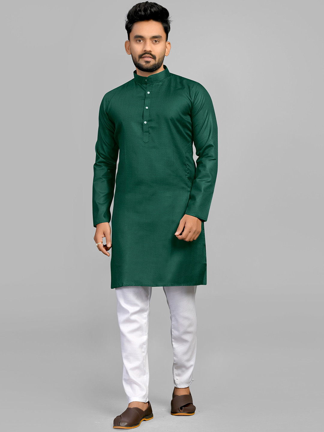 

Fashion FRICKS Men Cotton Kurta, Green