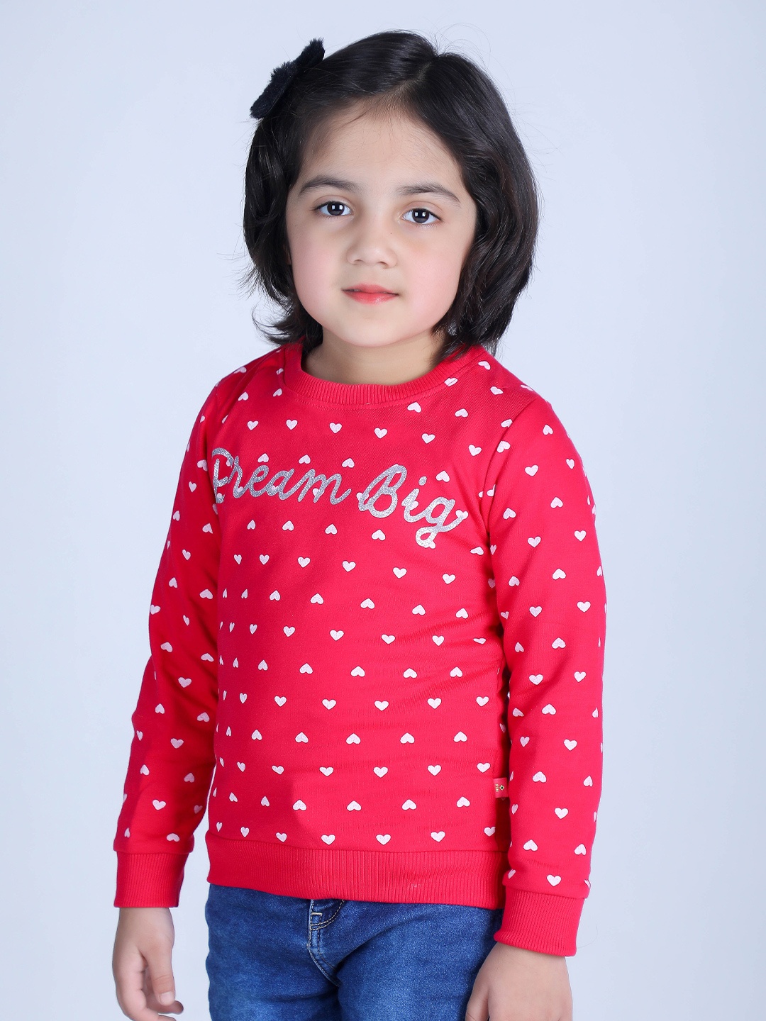 

3PIN Girls Cotton Printed Sweatshirt, Fuchsia