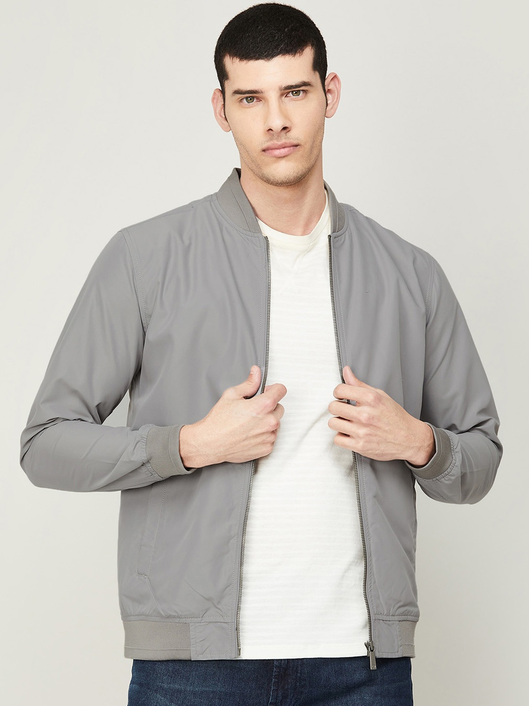 

Bossini Men Grey Bomber Jacket